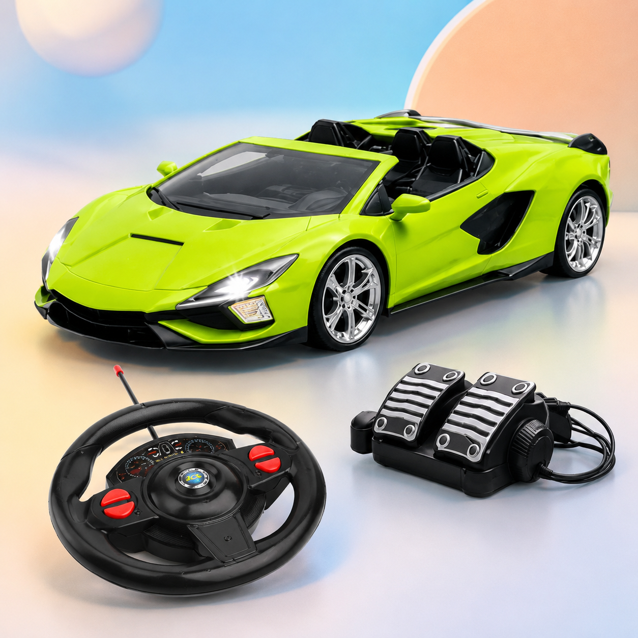 Rechargeable Remote Control Car With Steering wheel, Brake