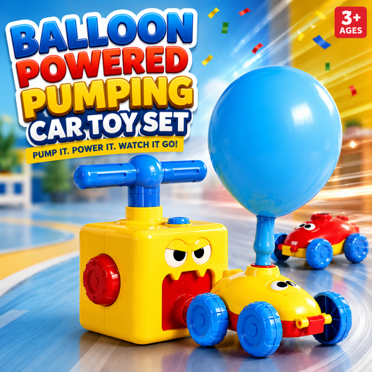 Balloon Powered Pumping Car Toy Set for Toddlers (868-92)
